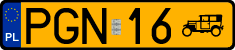 License plates of Poland, Oldtimers