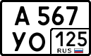 License plate Russia, Cars
