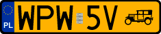 License plates of Poland, Oldtimers