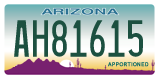 Arizona, Apportioned (AB-12345/AB12345)