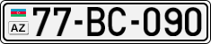 License plate of Azerbaijan, Cars