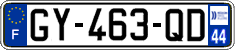 French license plate, SIV (ordinary)