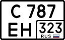 License plate Russia, Cars