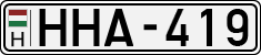 license plates of Hungary, Cars (1990)