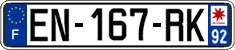 French license plate, SIV (ordinary)