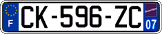 French license plate, SIV (ordinary)