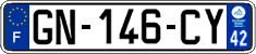 French license plate, SIV (ordinary)