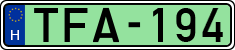 license plates of Hungary, Electric vehicles (1990)