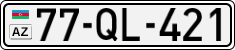 License plate of Azerbaijan, Cars