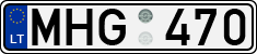 License plate of Lithuania, Cars