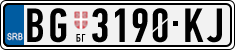 License plate of Serbia, Cars