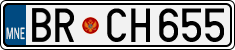 License plate of Montenegro, Cars