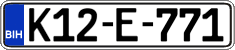 License plate of Bosnia and Herzegovina, Regular plates