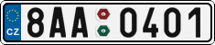 License plate of the Czech Republic, Cars (2001)