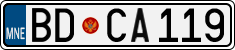 License plate of Montenegro, Cars