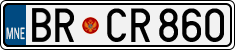 License plate of Montenegro, Cars