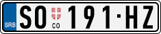 License plate of Serbia, Cars