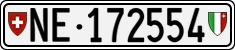 License plate of Switzerland, Cars