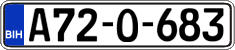 License plate of Bosnia and Herzegovina, Regular plates