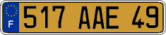 French license plate, FNI