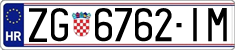 License plate of Croatia, Regular plates