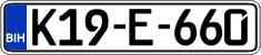 License plate of Bosnia and Herzegovina, Regular plates