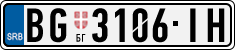 License plate of Serbia, Cars