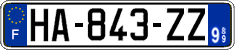 French license plate, SIV (ordinary)