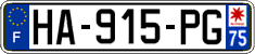 French license plate, SIV (ordinary)