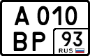 License plate Russia, Cars