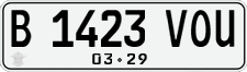 License plate of Indonesia, Regular plates