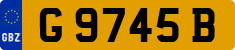 License plate of Gibraltar, Regular car plates (G 1234 A)