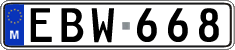 License plate of Malta, Regular plates (ABC 123)