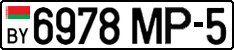 License plate Belarus, Cars (2004)