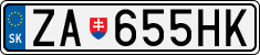 License plate of Slovakia, Cars