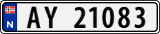 License plate of Norway, Cars