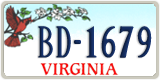Virginia, Specialty plates (AB-1234)