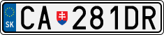 License plate of Slovakia, Cars