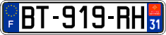 French license plate, SIV (ordinary)
