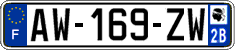 French license plate, SIV (ordinary)