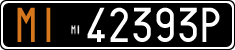 License plate of Italy, Cars (1927 year series)