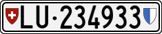 License plate of Switzerland, Cars