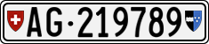 License plate of Switzerland, Cars