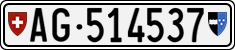 License plate of Switzerland, Cars