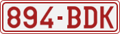License plate of Belgium, 1951 year system