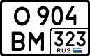 License plate Russia, Cars