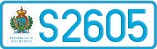 License plate of San Marino, Cars (A1234)