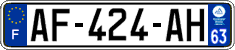 French license plate, SIV (ordinary)