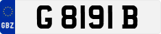 License plate of Gibraltar, Regular car plates (G 1234 A)