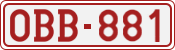 License plate of Belgium, 1951 year system